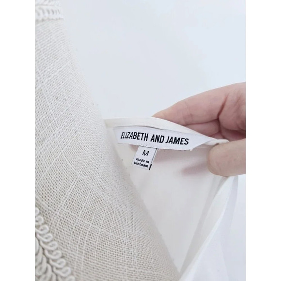 Elizabeth And James White Simi Sheer Polyester Crepe Bell Sleeve Blouse Top M - Picture 11 of 12